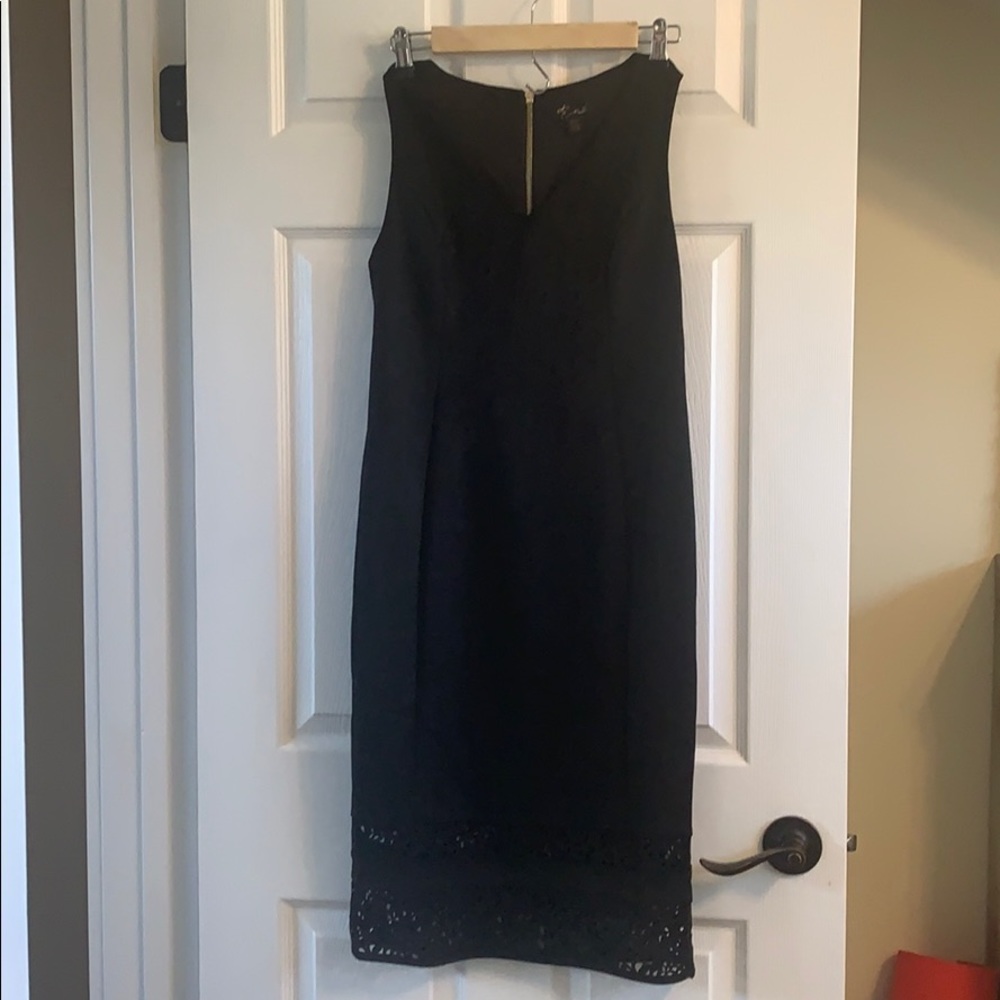 Classy v neck suede dress